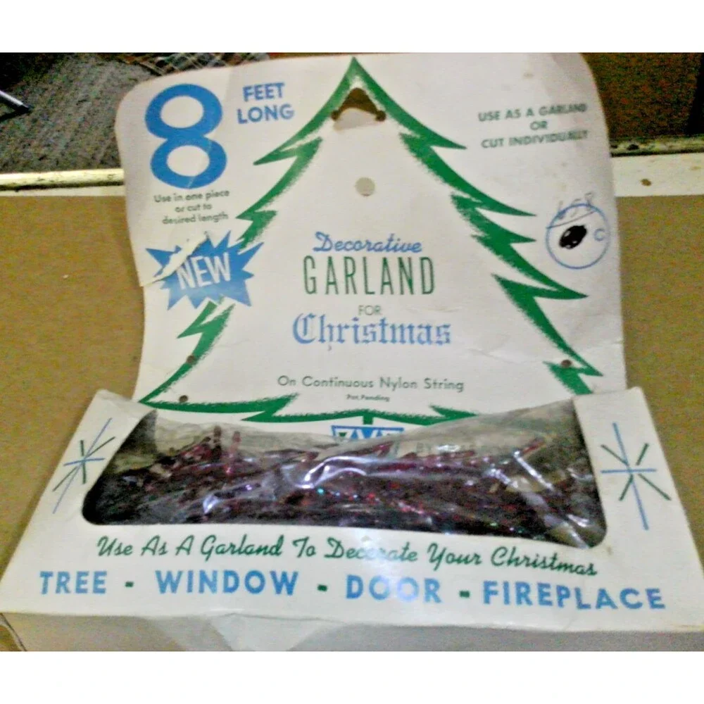 Vintage Bradford Decorative Garland for Christmas ICICLES  RED Color Plastic
